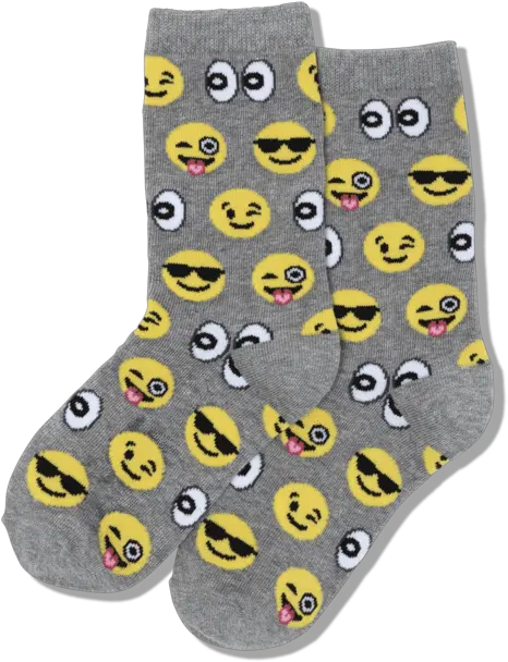 Emoji Childrenu0027s Crew Sock Hot Sox Kids Emoji Crew Socks Png Crazy Emoji Png