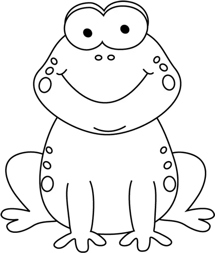 White Black And Cartoon Frog Cute Clipart Black And White Frog Png Frog Clipart Png