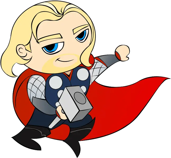 Library Of Thor Baby Super Hero Clipart Free Cartoon Mini Thor Drawing Png Loki Transparent Background