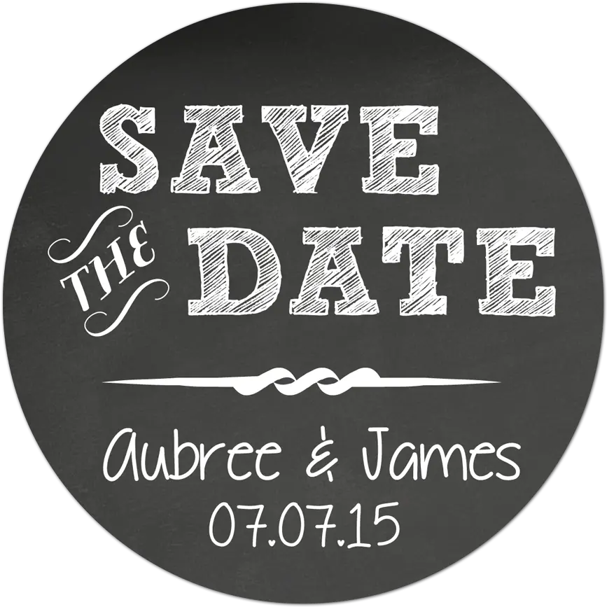 Download Save The Date Chalkboard Style Personalized Sticker Asleep In The Bread Aisle Png Chalk Board Png