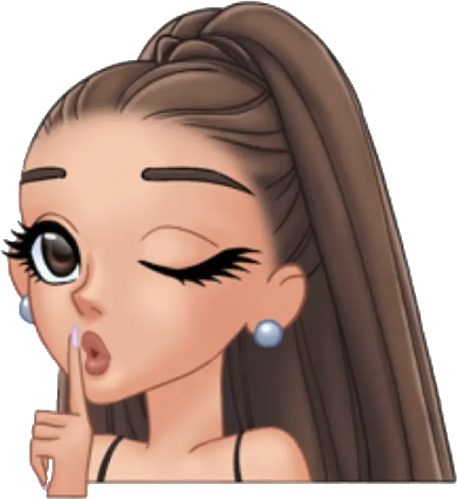 Arimoji Shh Secret Quiet Keepasecret Ariana Grande Drawing Png Shh Png