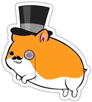 A Hamster With Monocle Mustache And Top Hatthat Is Hamster With Top Hat Png Monocle Transparent Background