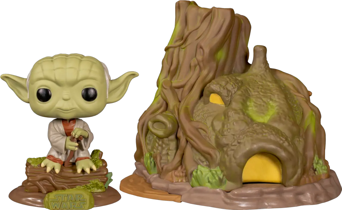 Star Wars Dagobah Yoda With Hut Funko Pop Png Yoda Transparent