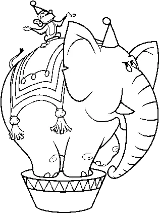 Download Elephant And Circus Monkey Coloring Page Circus Lovely Png Circus Elephant Png