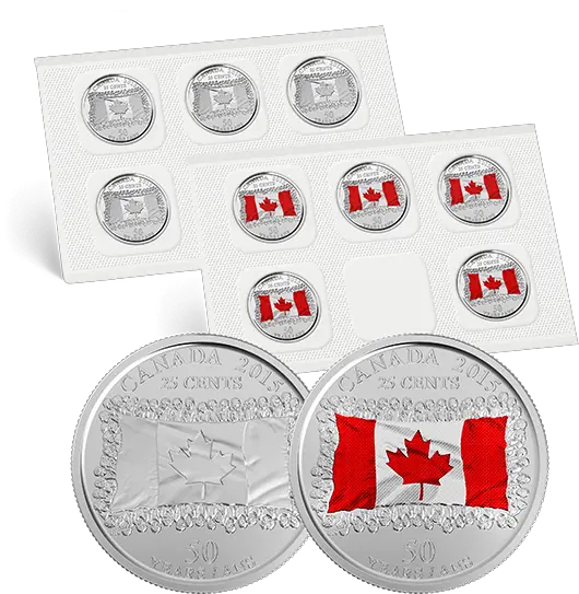 Canadian Flag Png 2015 25cent Quarter Circulation Pack Upside Down Canadian Flag Cent Png