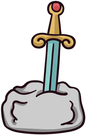 Sword In Stone Colorful Icon Stroke Espada En La Piedra Png Sword Icon Png