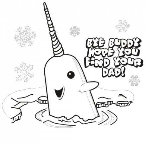 Narwhal From Elf Clipart Hope You Find Your Dad Png Narwhal Png