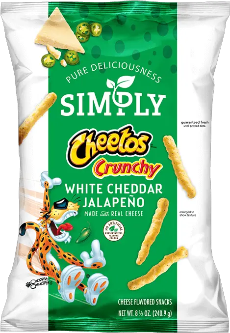 Simply Cheetos Crunchy White Cheddar Jalapeño Cheese Cheetos White Cheddar Crunchy Png Cheetos Png