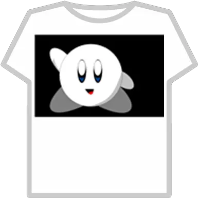 White Kirby Black Background Roblox Roblox Trash Gang T Shirt Png Kirby Transparent Background