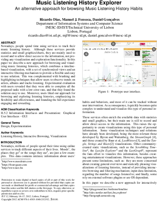 Pdf Music Listening History Explorer Daniel Gonçalves Document Png Last Fm Icon